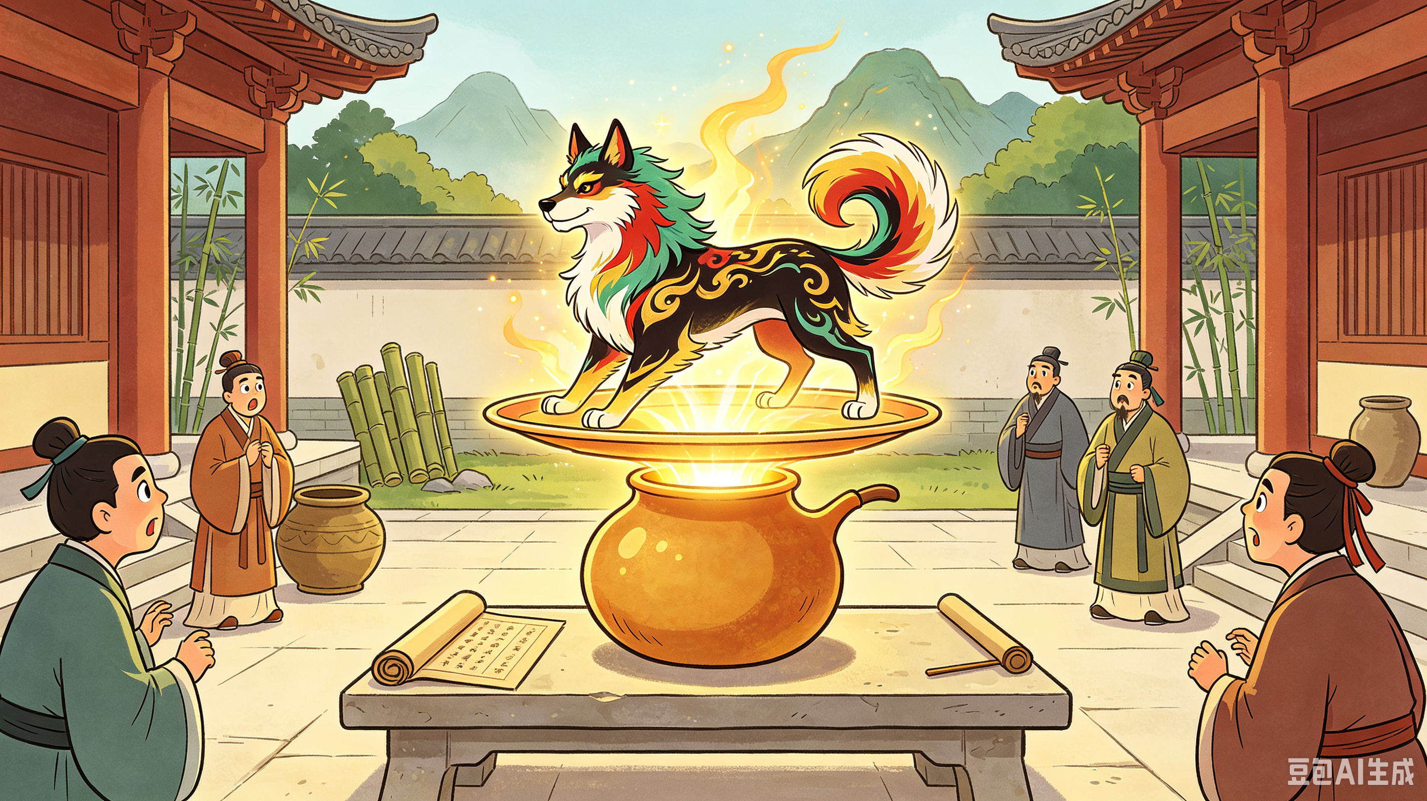 葫芦传说：五彩神犬盘瓠功成娶公主